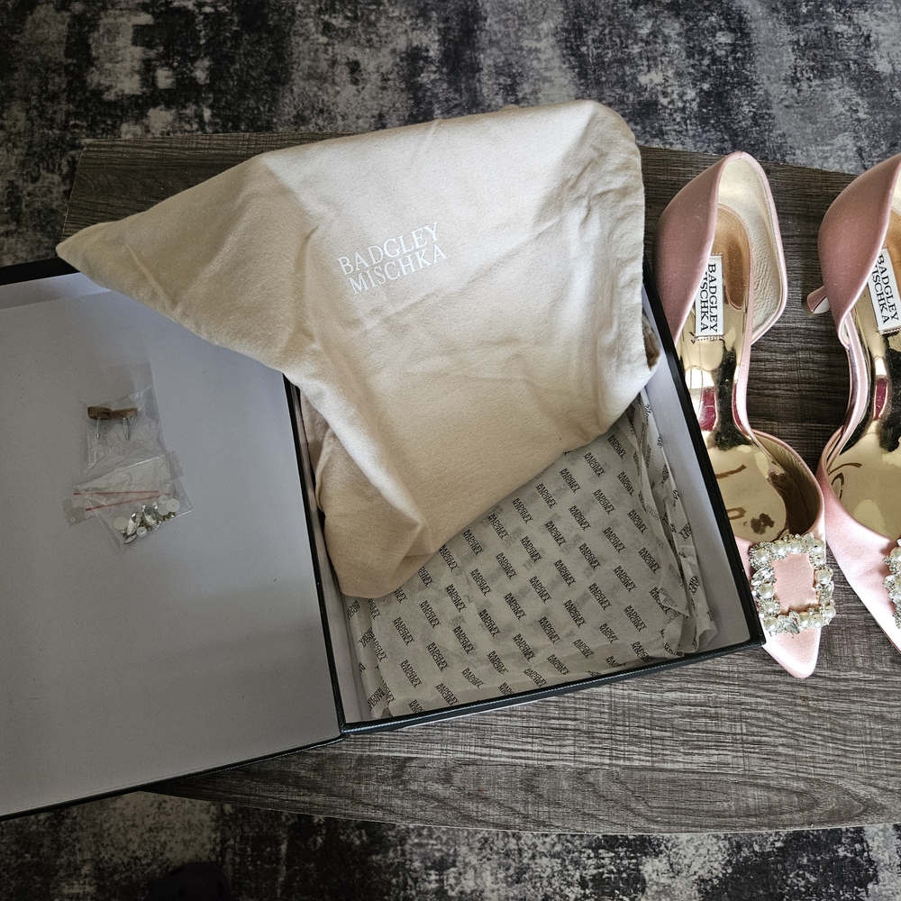 Badgley Mischka Pink Embellished Women's Shoes Sz 9 - Picture 8 of 8